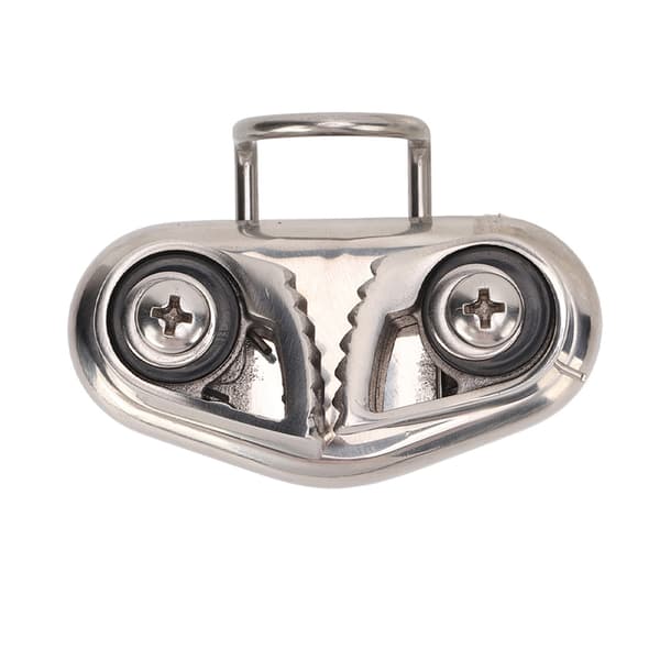 Båt Cam Cleat med Wire Ring 316 Rostfritt Stål Polerad för 10mm Rep Segling Pilates Utrustning