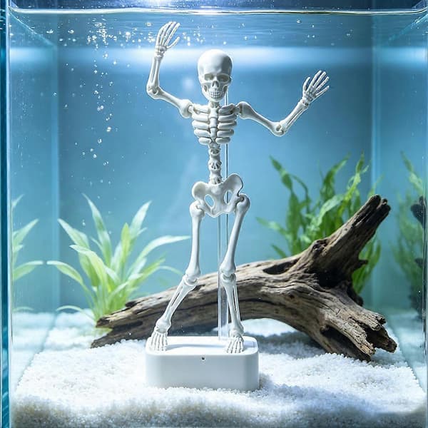 Dansande skelett akvarieluftsten prydnad 3D-printad akvariumbubblardekoration 2pcs