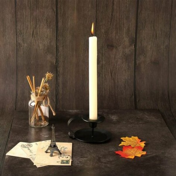Lys, lysestage og fyrfadsstage Sæt med 4 vintage lysestager dekoration med håndtag, jern lysestager 11