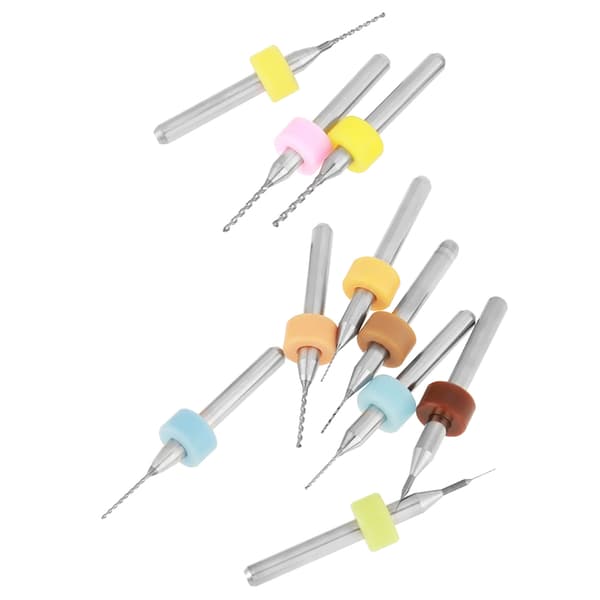 Wolframcarbid Mikro Bor Bits Sæt 10 stk. 0,1-1,0 mm til PCB printkort