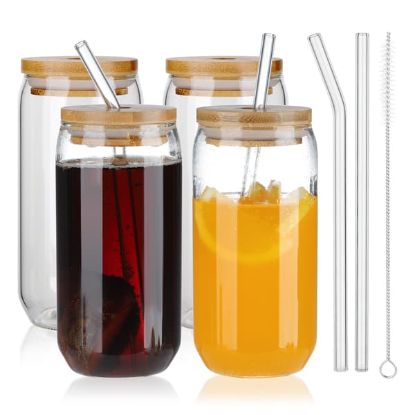 16oz Mason Jars Sett med Bred Munn