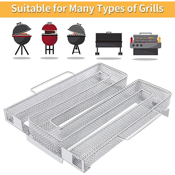 BBQ Mesh M Typ Sågspån BBQ Smoker Box Rostfritt stål