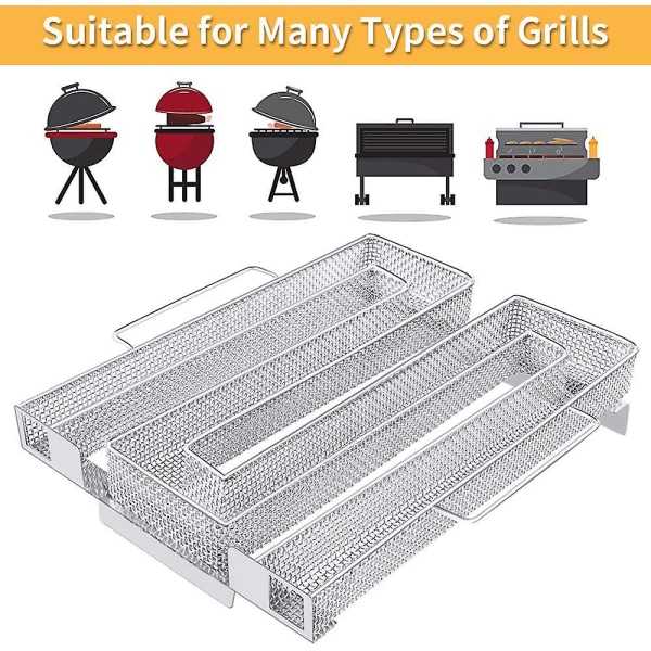 BBQ Mesh M Type Savsmuld BBQ Smoker Box rustfrit stål