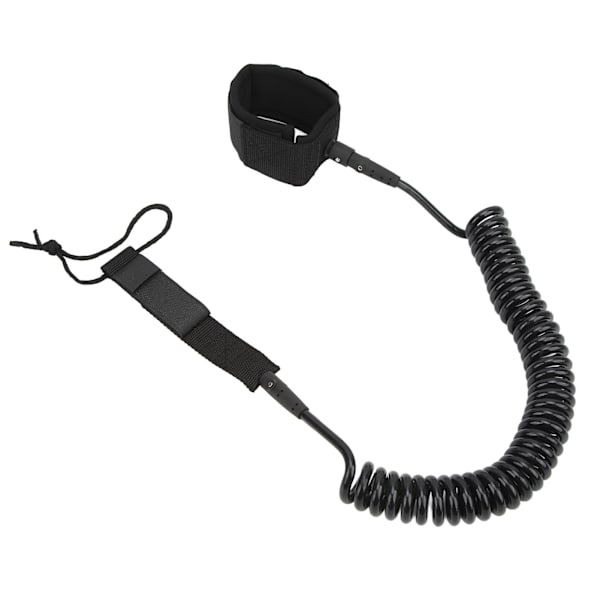 Justerbar Elastisk TPU Surfbræt Leash Sort 11ft 3.35m til Paddleboards Longboards