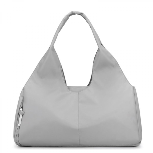 Ny stor kapacitet bærbar bagage nylon tør og våd adskillelse rejse fitness taske grå