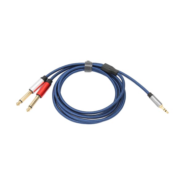 3,5 mm til 2x6,35 mm Stereo Lydkabel Gullbelagt Mono for RV