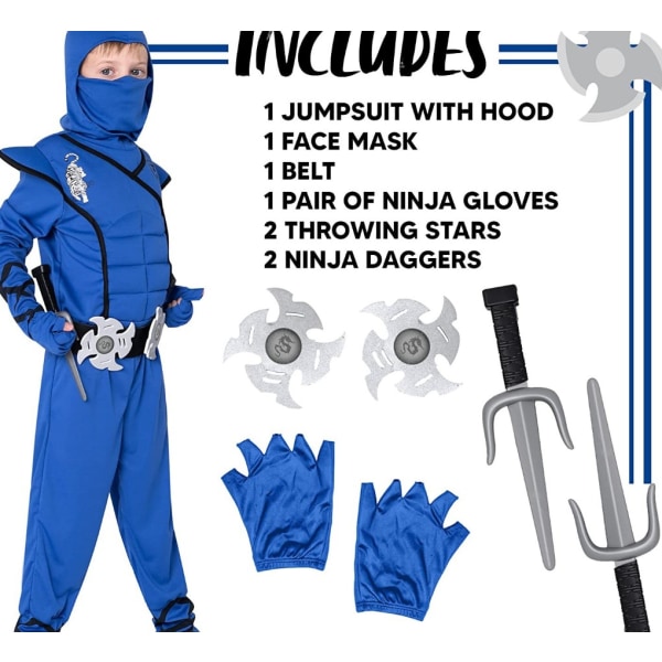 Ninja Cosplay -asu (musta) blue L