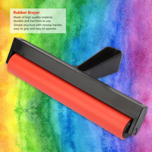 20 cm gummirulle for kunst, blekkmaling, trykk og stempling