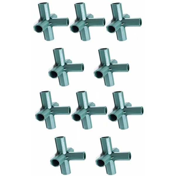10 st 16 mm kopplingar för växthusram, 5-vägs PVC-hörnkopplingar, växthusplastanslutningstillbehör för trädgårdsramar