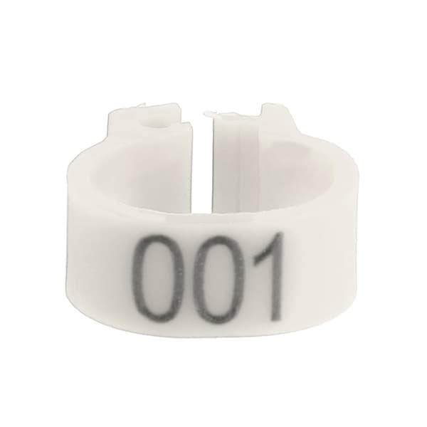 100 st 8mm Numrerade 001-100 Vita Plast Duva Benband Ringar