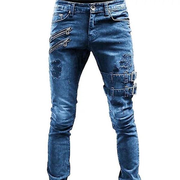 Jeans med hög midja blue L