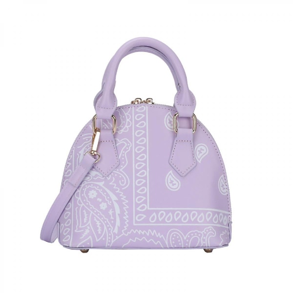 Handväskor i äkta läder för kvinnor Retro Crossbody-väska Tote Handväska Satchel Handväska Lila