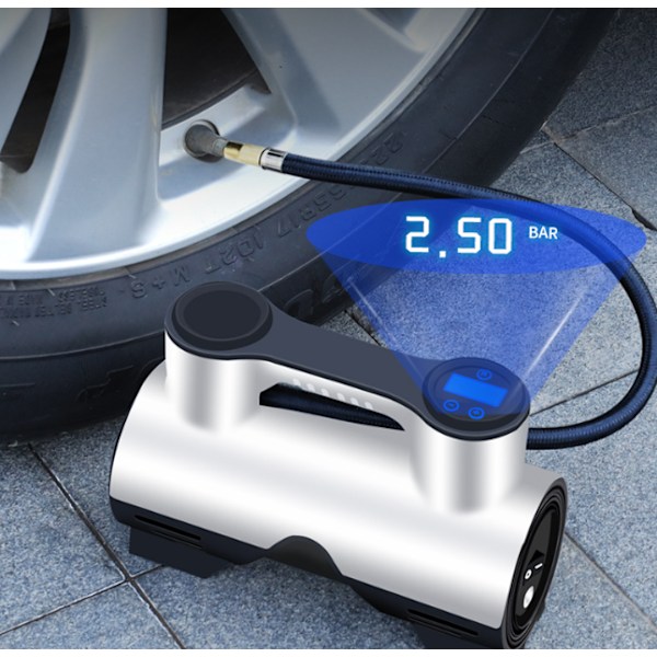 Bil lille bærbar elektrisk luftpumpe 12V højeffekt inflator (trådløst digitalt display)