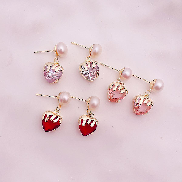 Ørering Pearl Heart Stud Girls&#39; Modesmykker Ac3752 A236