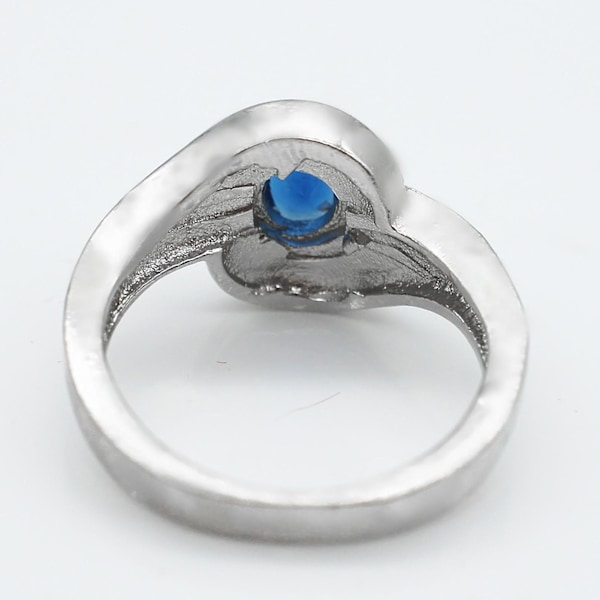 Ring Elegant reptålig legering blå rhinestone ring för semester 9
