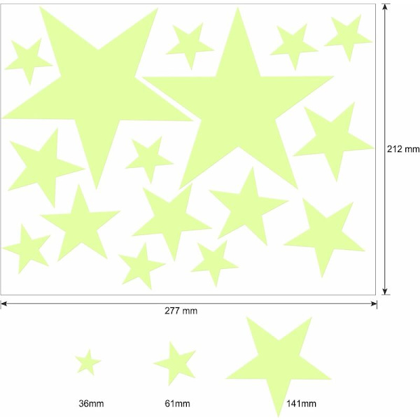 3D Luminous Moon Star Glow -tarra Kodinsisustustarra (30cm435kpl)