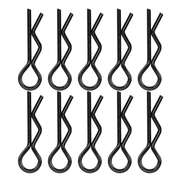 RC Bil Skallklips Sæt - 10 stk RShape Metal Karosseri Klips Pins (sort)