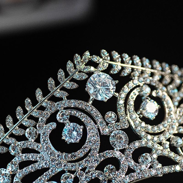 Brudkrona Huvudbonader Bröllop Födelsedag Krona Huvudbonad Strass Inläggningar Retro Lyxigt hår