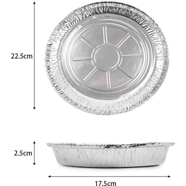 Engangs foliekageform, genanvendelig og genanvendelig foliebagegrej til cupcakes, syltetøjstærter 22,5*2,5 cm 10 stk.