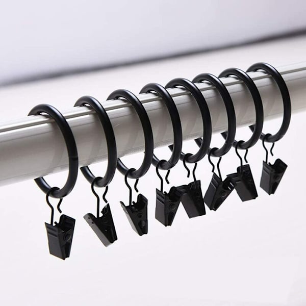 Hjemmegardinkrog Gardinclips (sort 3,5 mm × 35 mm diameter 30)