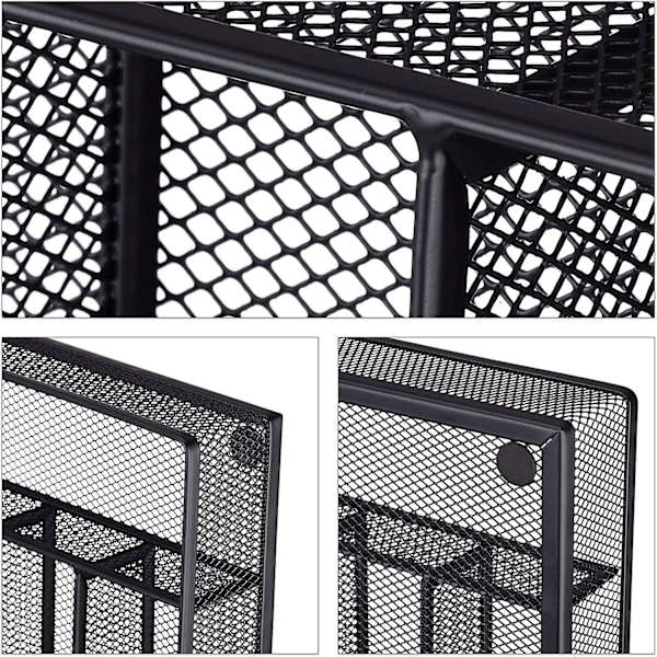 Ruokailuvälinetarjotin Mesh Teräs Metalliruokailuvälinelaatikko Ruokailuvälinetarjotin Kxlxd: 5 x 23,5 x 31,7 cm, musta