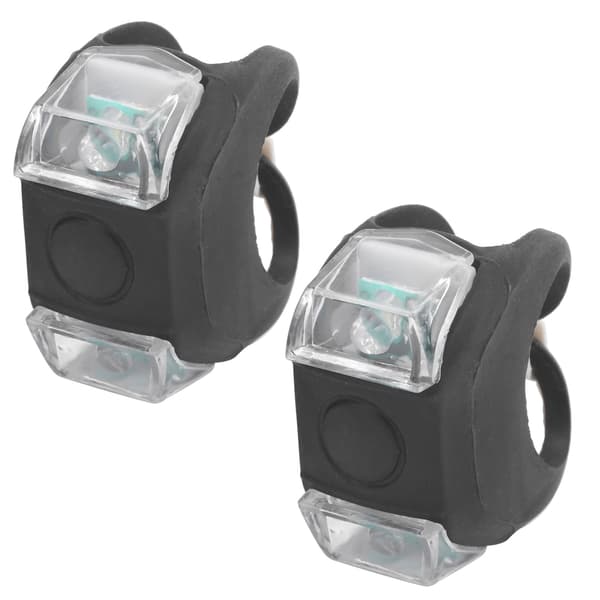 2 stk. cykel LED-lys for- og baglygte cykeladvarselslys vandtæt 3 lystilstande sort