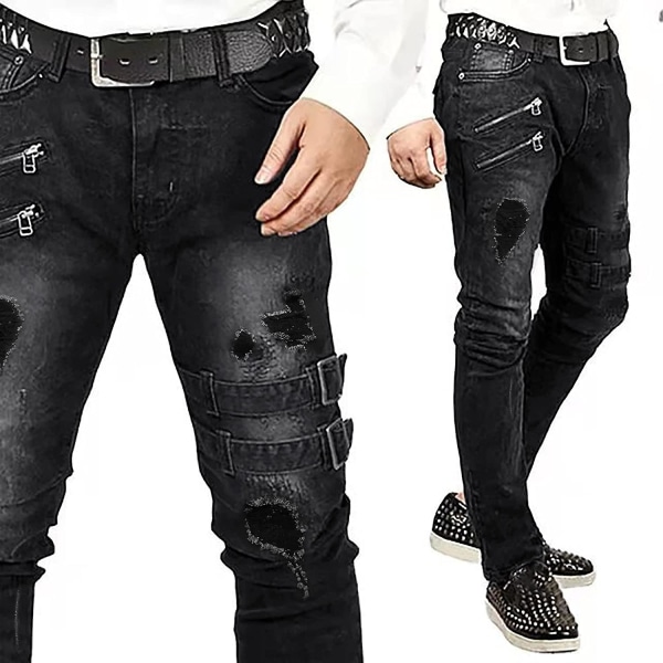 Jeans med høj talje Black S