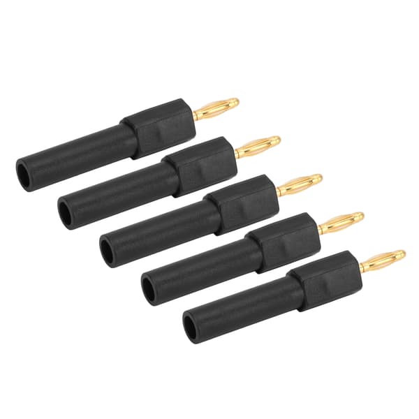 5 stk Stærk tilslutning 2 mm til 4 mm Banan Plug Konvertering - Sort