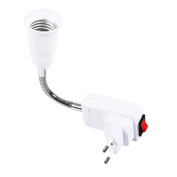 E27 LED Lampeholder Adapter med Av/På-bryter EU-plugg