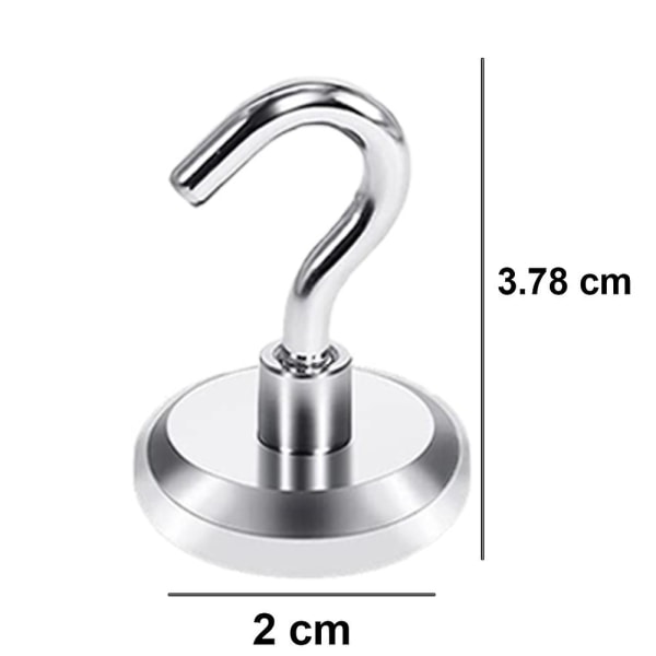 Piao 8kpl magneettikoukut Heavy Duty, vahva magneetti koukulla jääkaappiin, superneodyymi ripustukseen, magneettiripustin työkalulaatikolle, risteily, grilli, takki Silver Maximum pulling force 13KG