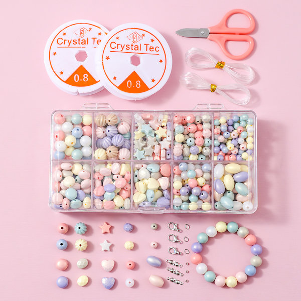 10 makroner gitre perle perler boks DIY håndlavet