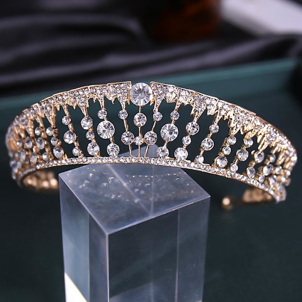 Brudekrone Hovedbeklædning Bryllup Fødselsdag Krone Hovedbeklædning Rhinestones Retro Luksus Hårtilbehør Til HG852