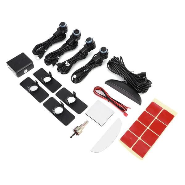 Intelligent parkeringsradararmssett 4 sensorprobe LED-skjerm bilryggeassistent system