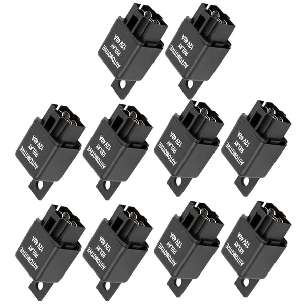 10 st DC 12V 40A bil luftkonditioneringskondensorrelä med 5 trådterminaler