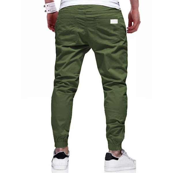 Miesten yksiväriset kiristysnyörillä joustavat vyötäröhousut Green 2XL