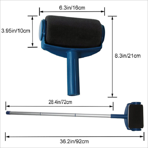 Paint Roller Kit med 6 målarverktyg, med integrerad tank, anti-dropp och anti-smuts system, lätt att använda