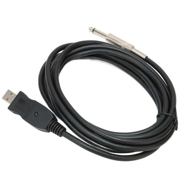 USB Gitarrkabel Hane till 6,35 mm Mono Jack Elektriskt Instrument Inspelning Ljud 3m 9,8ft