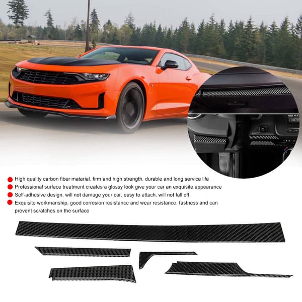 Karbonfiber midtkonsoll trimpanel venstrerattet for Chevrolet Camaro 2017 2019