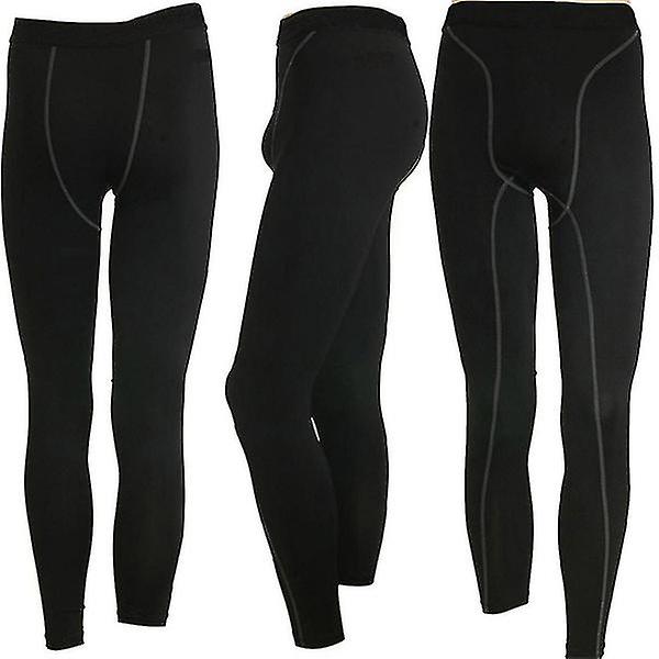 miesten ohuet leggingsit Black S