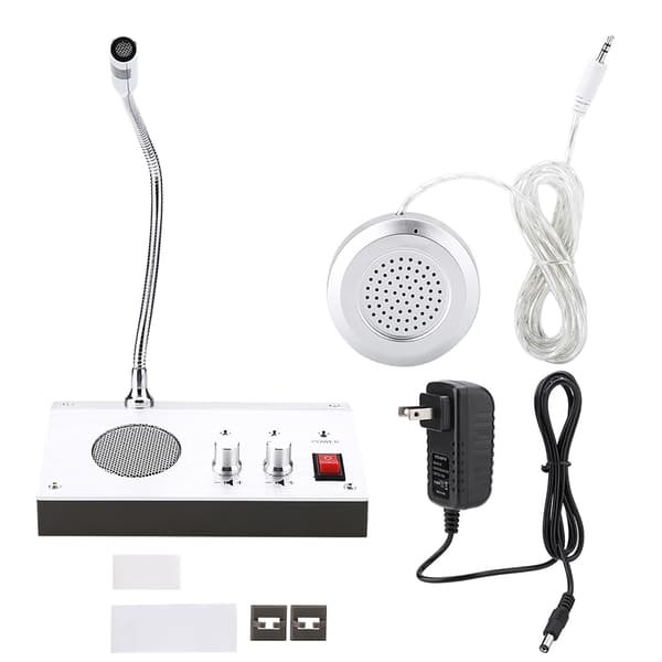 100-240V Dobbeltvejs Stemmemikrofon Højttaler Intercom Vinduesdisk Interphone til Sikkerhedsfirma US