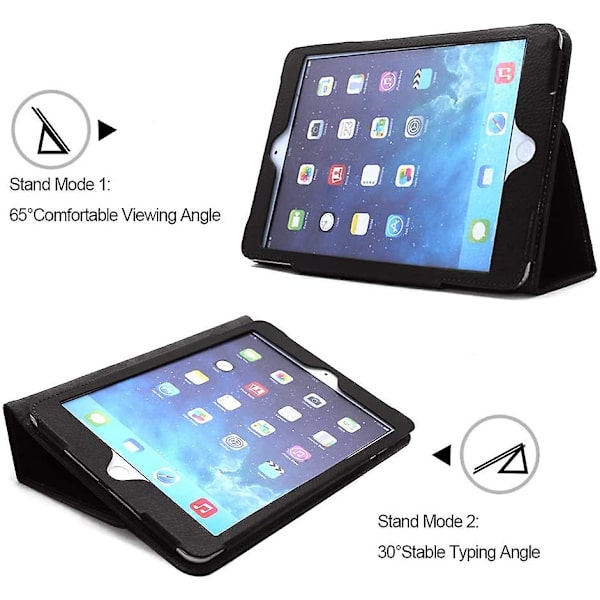 iPad tablet cover med stativ, sort