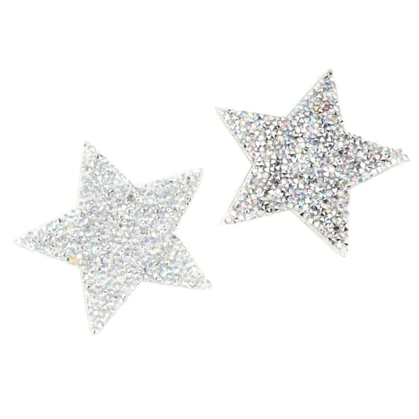 Rhinestone Stjerne Applikation Stryges På Patch - 10 stk (AB-farve)