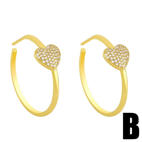 Øreringe Vintage Zircon Heart Stud Fashion smykker Ac8788 B