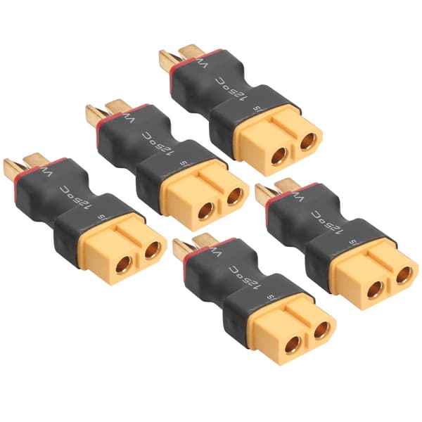RC Plane Battery Adapter - 5st T-Type hankontakt till XT60 honkontaktkopplingar, inga kablar