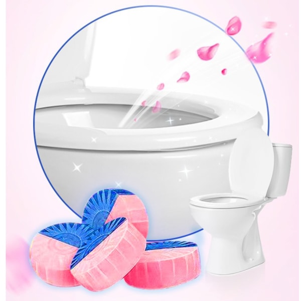 Automaattiset wc-puhdistustabletit Kylpyhuoneen wc-puhdistusaine WC:n puhdistuslohko, kaksivärinen vaaleanpunainen sininen kupla, automaattinen wc-puhdistusaine
