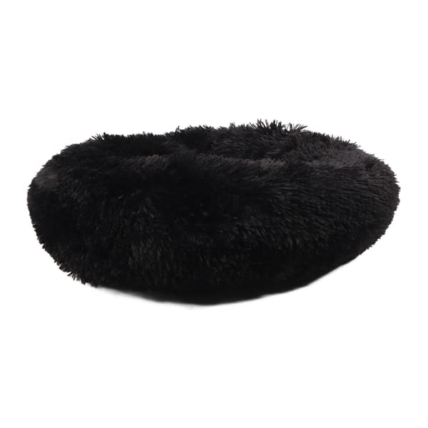 Vaskbar Blød Rund Kæledyrsseng til Katte og Hunde Sort 50cm Ydre Diameter