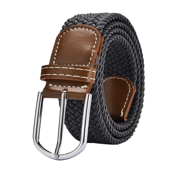 Herrbälte 1 del, flätat elastiskt vävt bälte i presentförpackning Casual Golfbyxor Jeansbälten - 39,4", grått