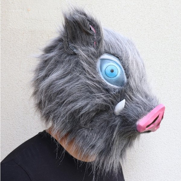 Pig Head Hood Mask Halloween Japanilainen Anime Performance Props (Plush Ghost Pig)