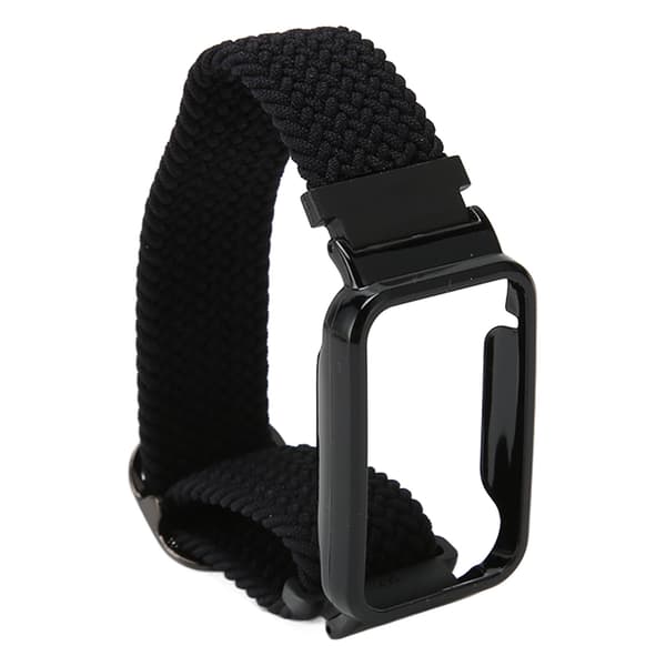 Mi Band 7 Pro Flat Loop-stropp Justerbar Elastisk Nylonbånd med Beskyttelsesetui Svart