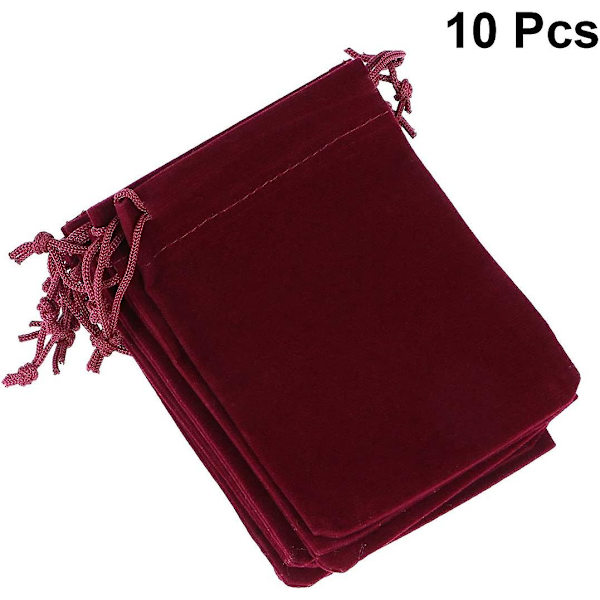 Flannel Snørelomme 10stk, Bourgogne, 9*12cm